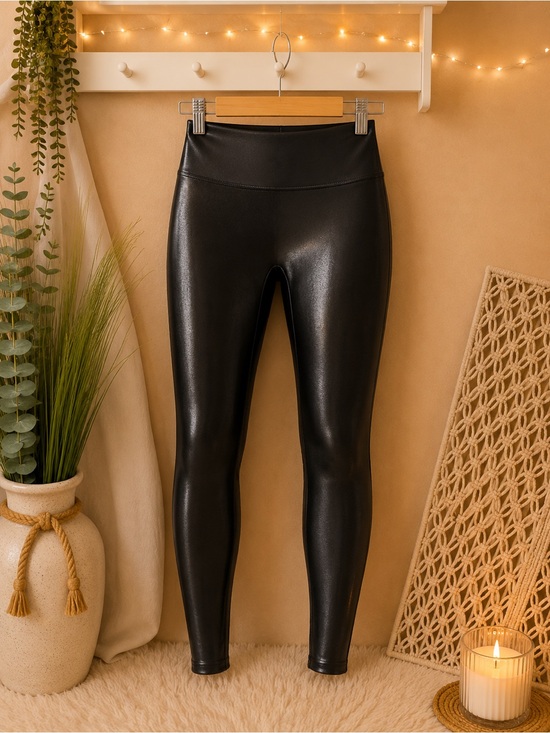 SPANX Pants - NWT💎Spanx Mama Faux Leather Leggings Black Size 1X Retail $110 Soft!